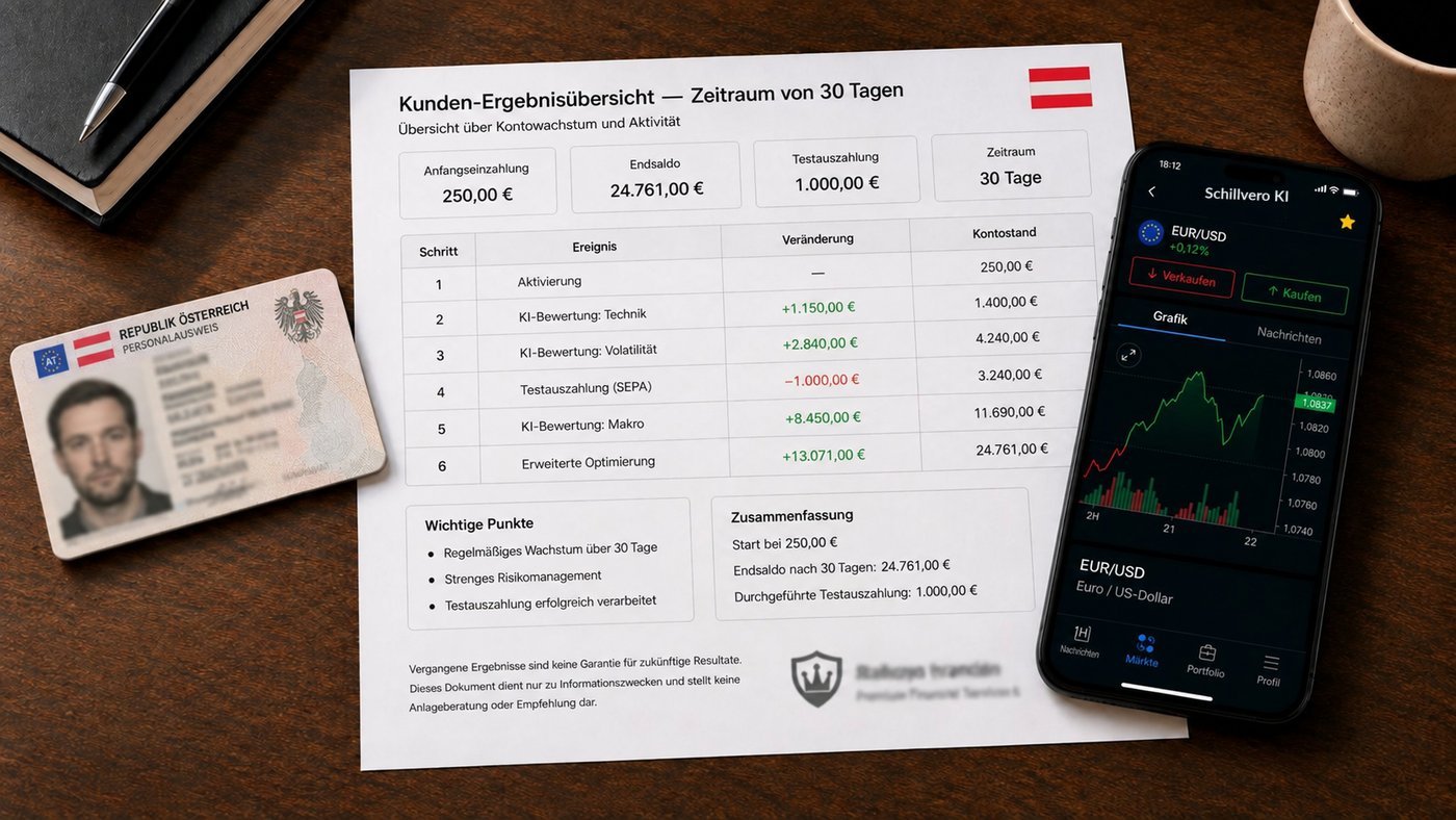 Protokoll des Testkontos (Simulation)